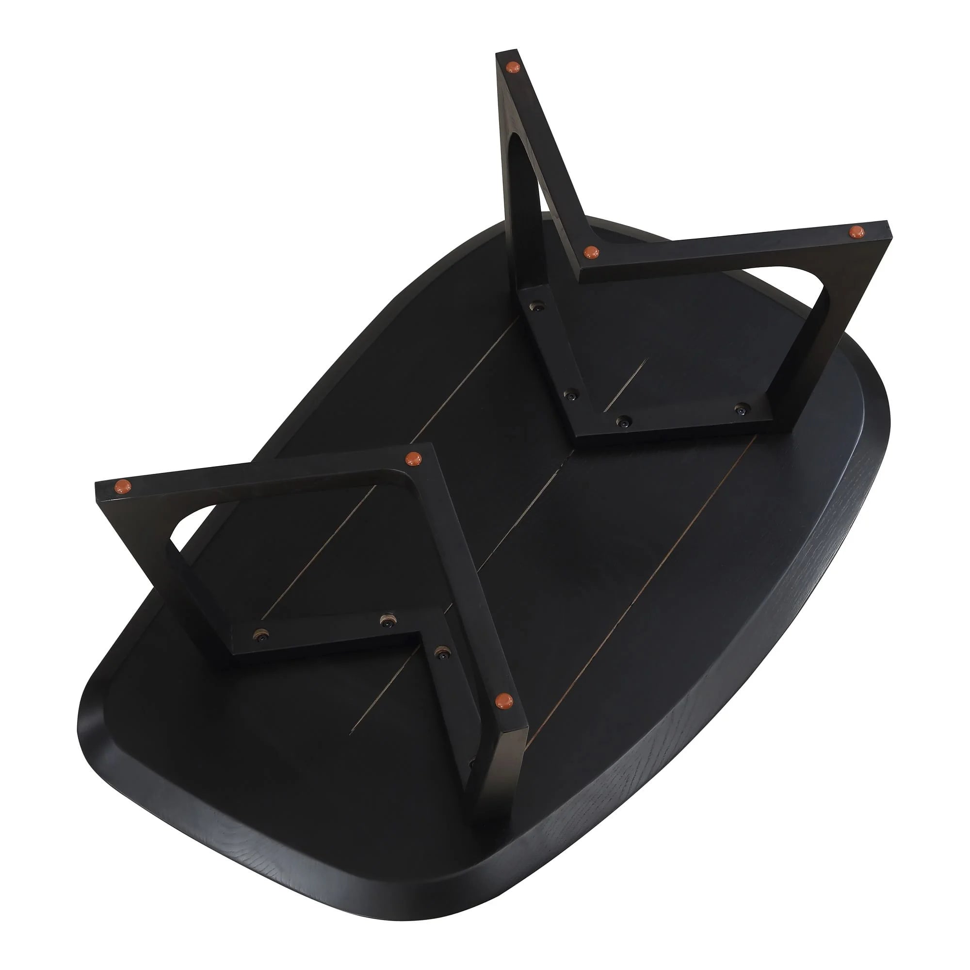Black Coffee Table Oval Sculptural Design