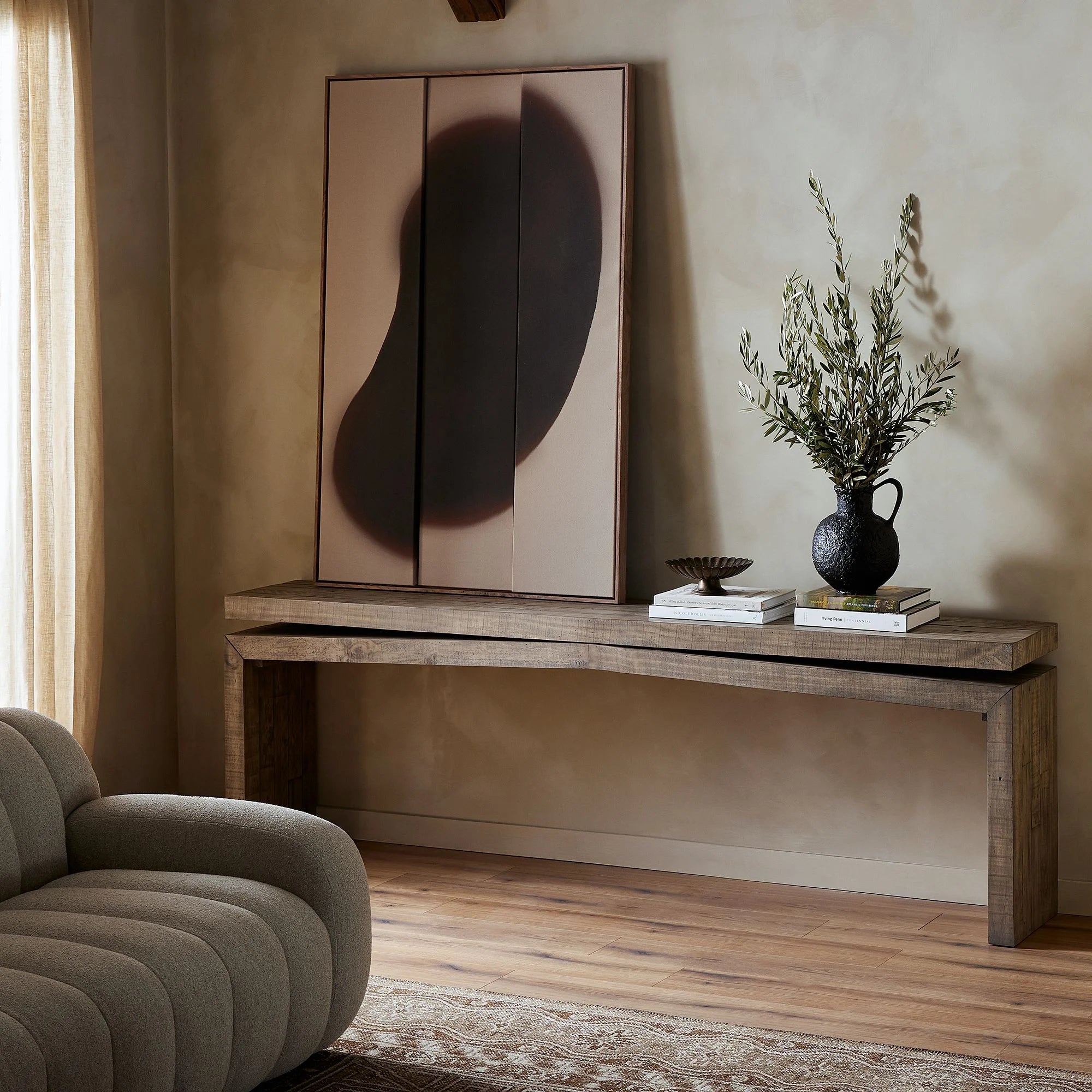 Archer Reclaimed Console Table Angular Modern Design