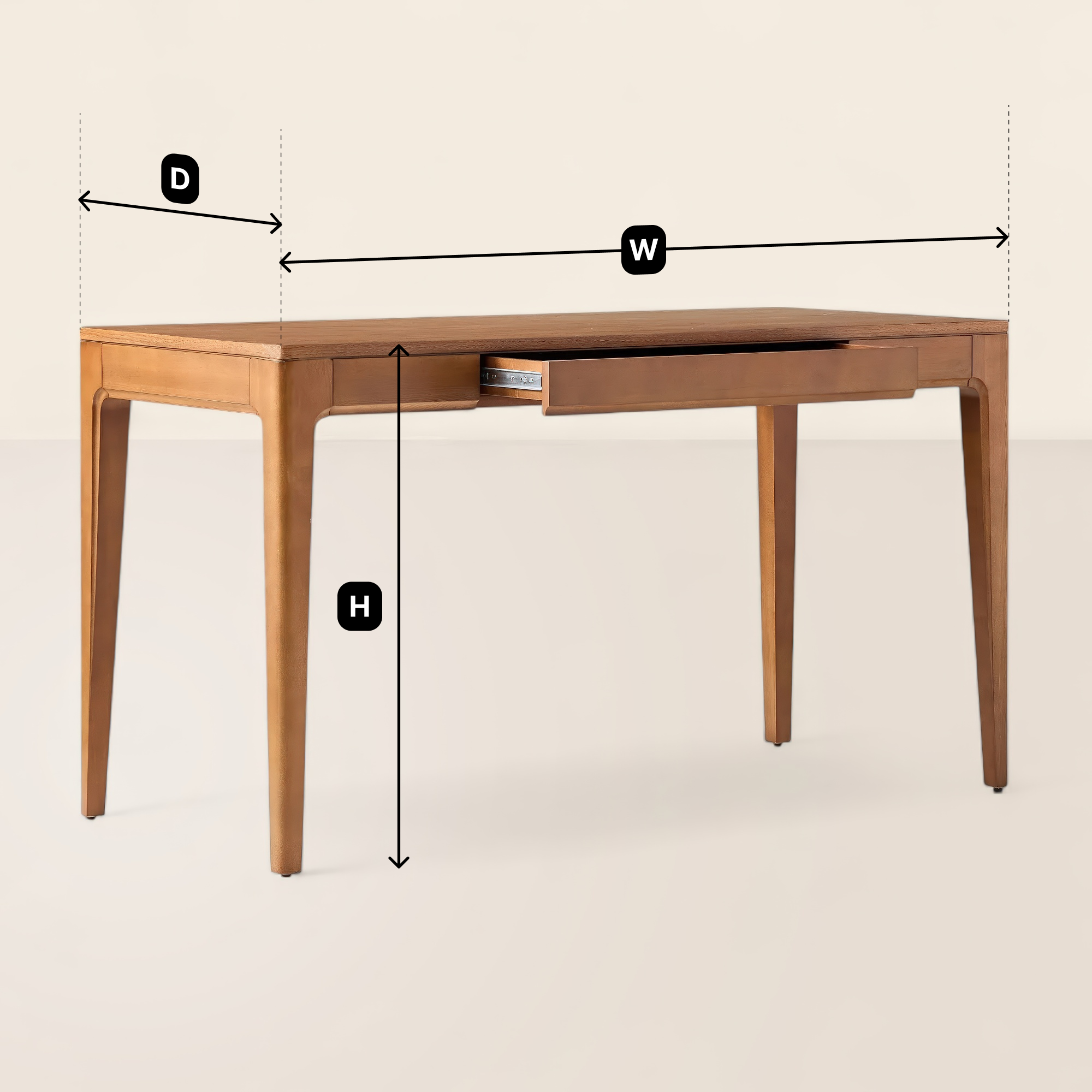 Modern Writing Desk Sleek Design Single Drawer