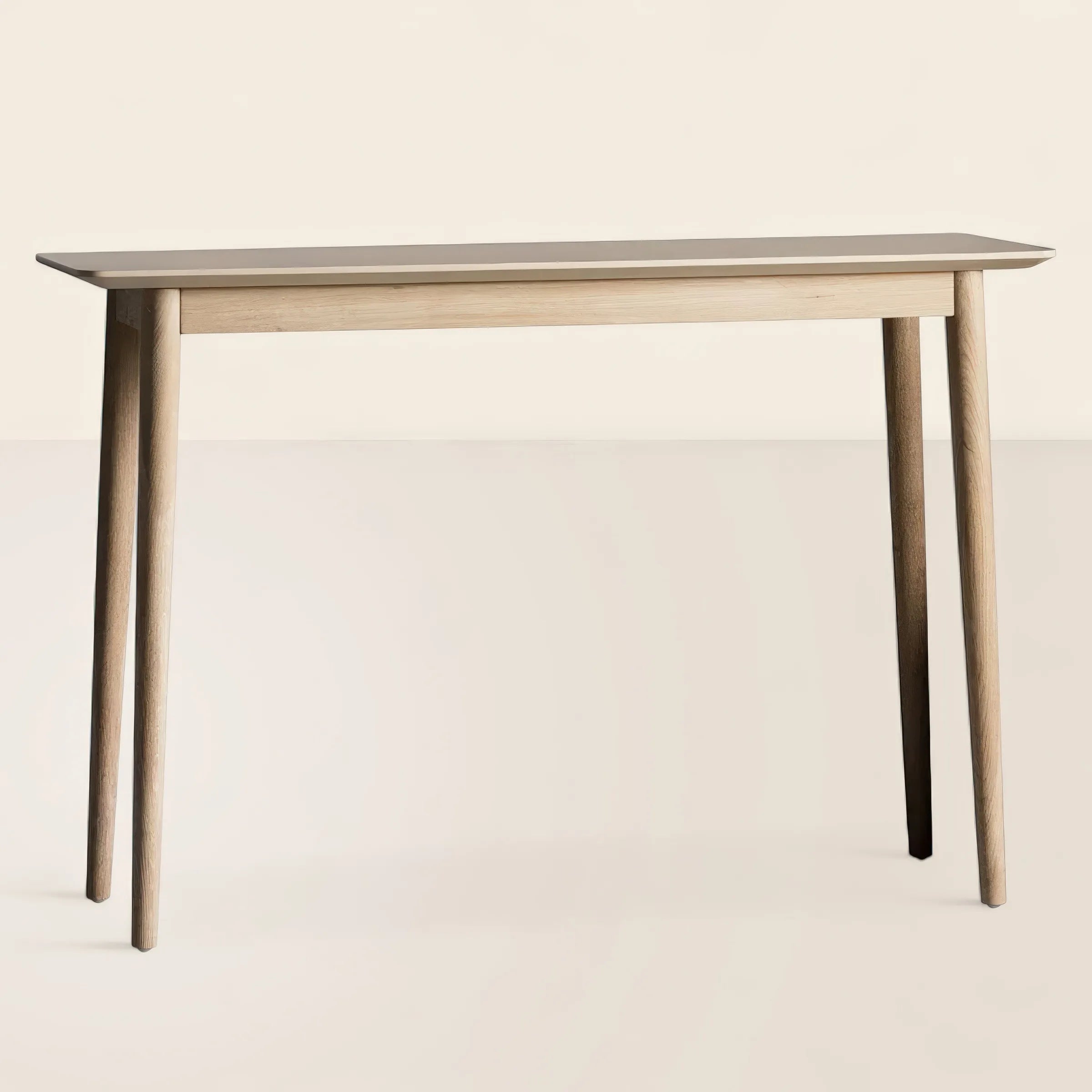 Scandinavian Console Table Slim Silhouette Tapered Legs
