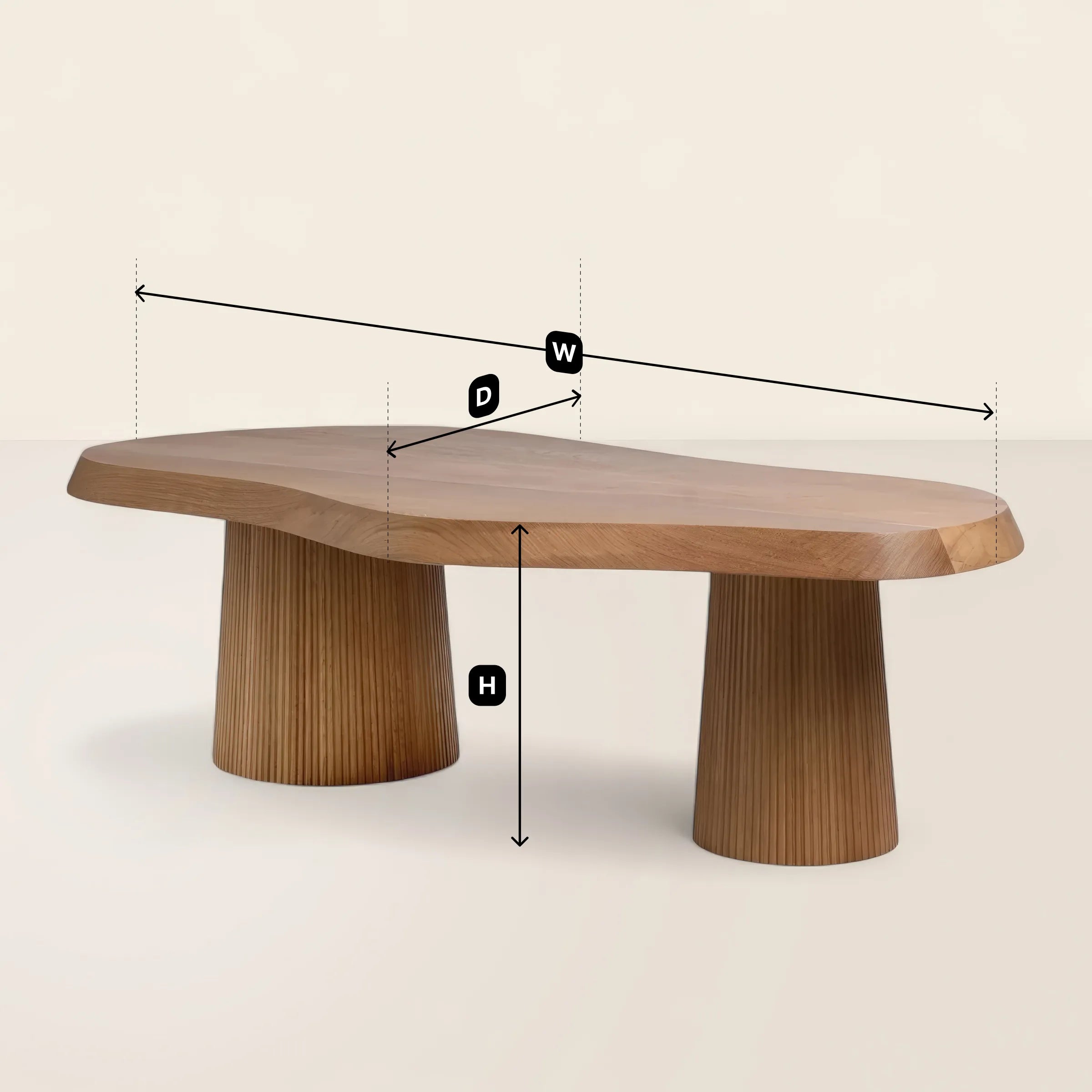 Organic Coffee Table Artistic Design with Sculptural Base