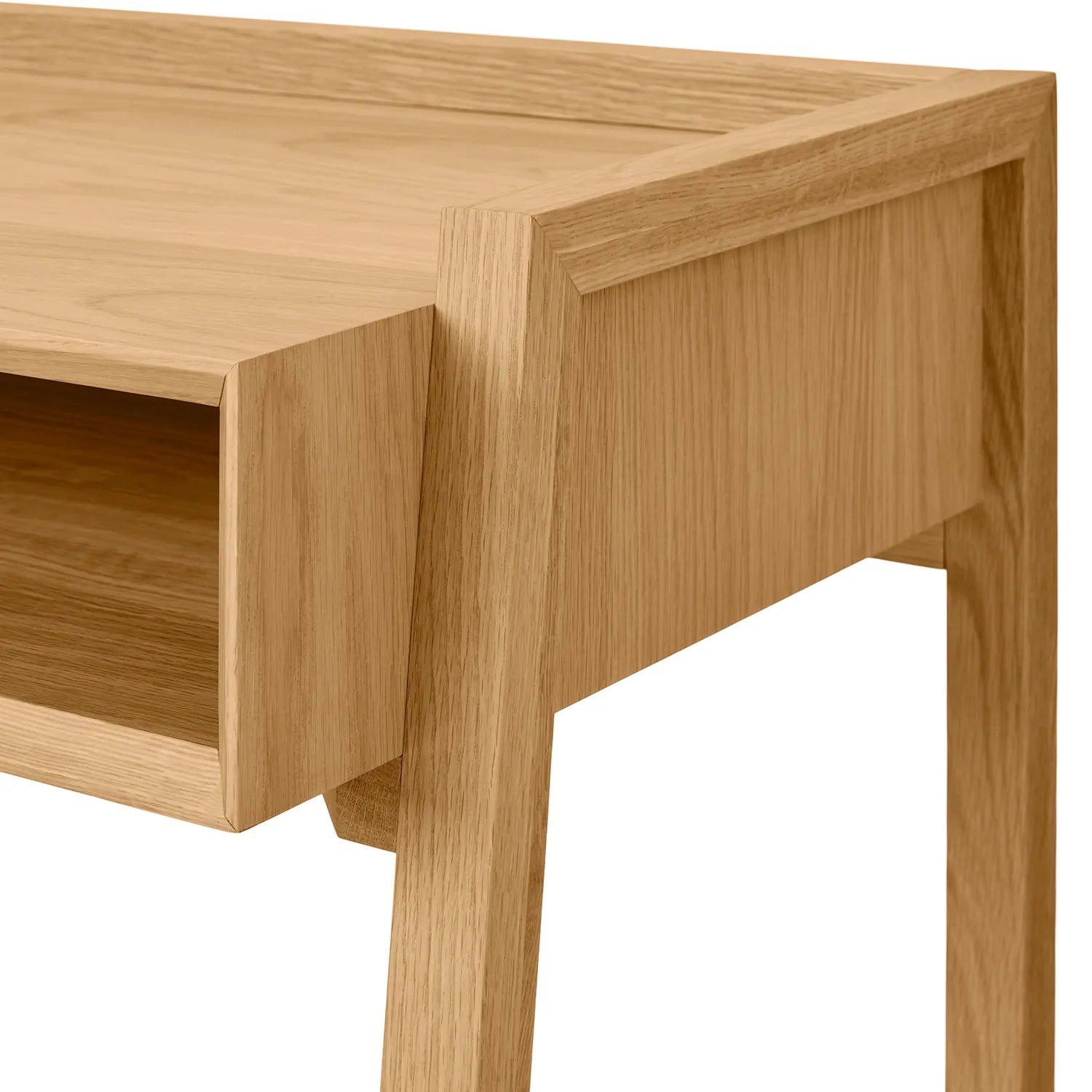 Modern Workspace Desk Storage with drawer and open shelf in a stylish home office