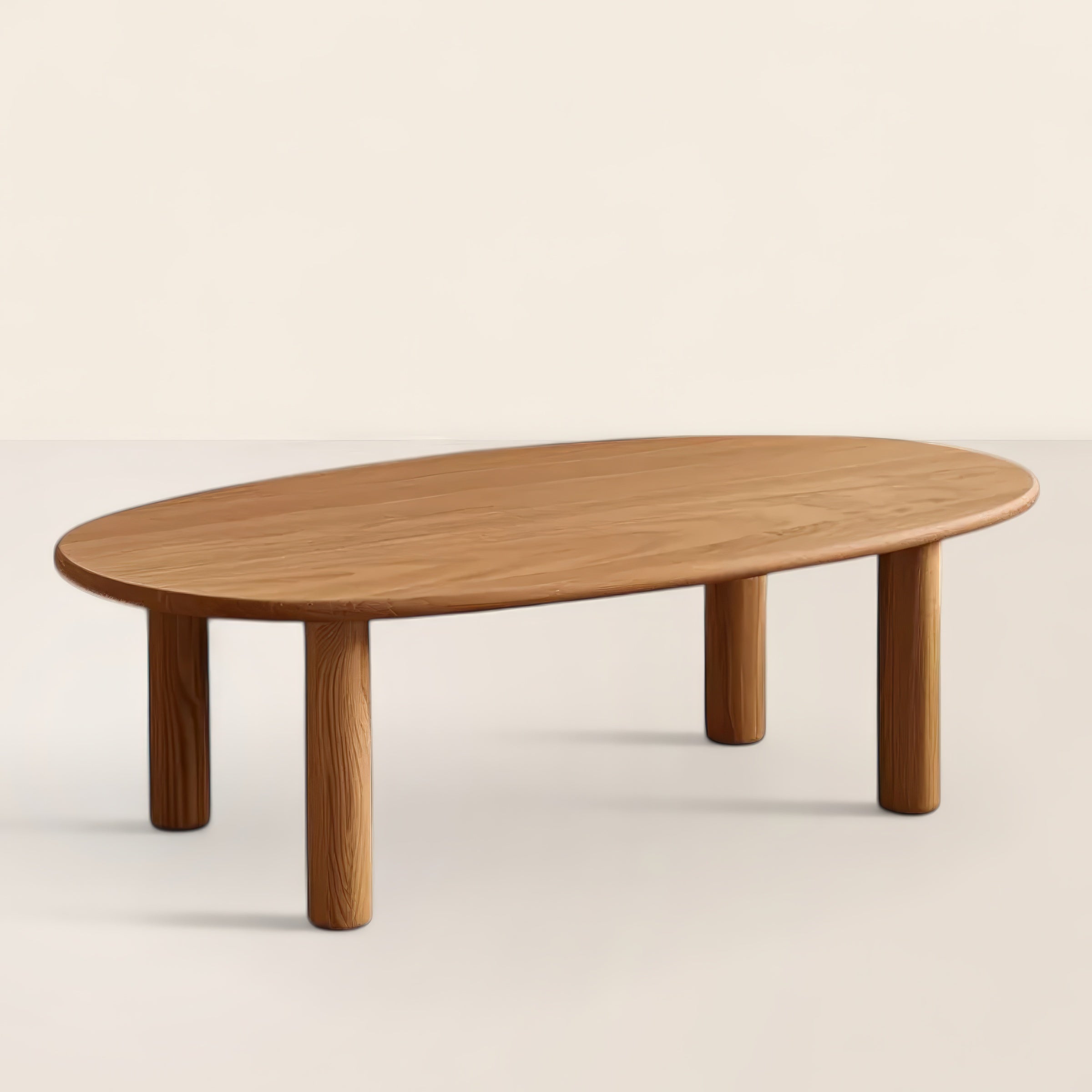 Oval Wooden Coffee Table Minimalist Natural Design