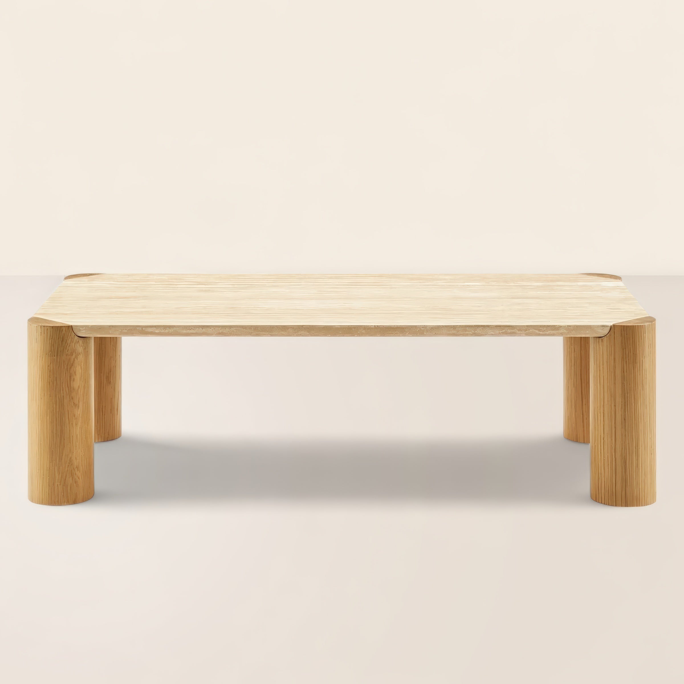 Rectangular Modern Coffee Table with Cylindrical Legs