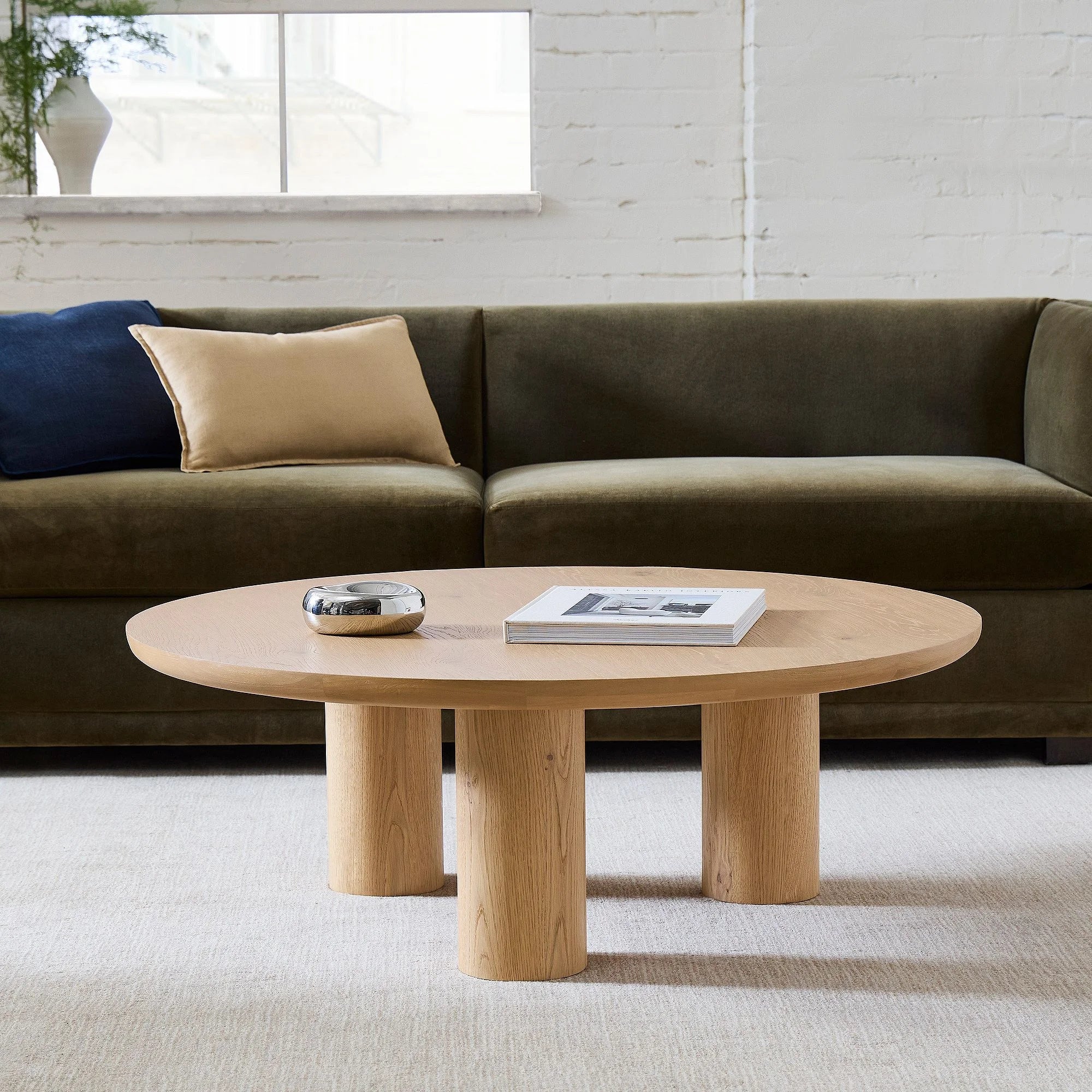 Round Coffee Table Four Column Design