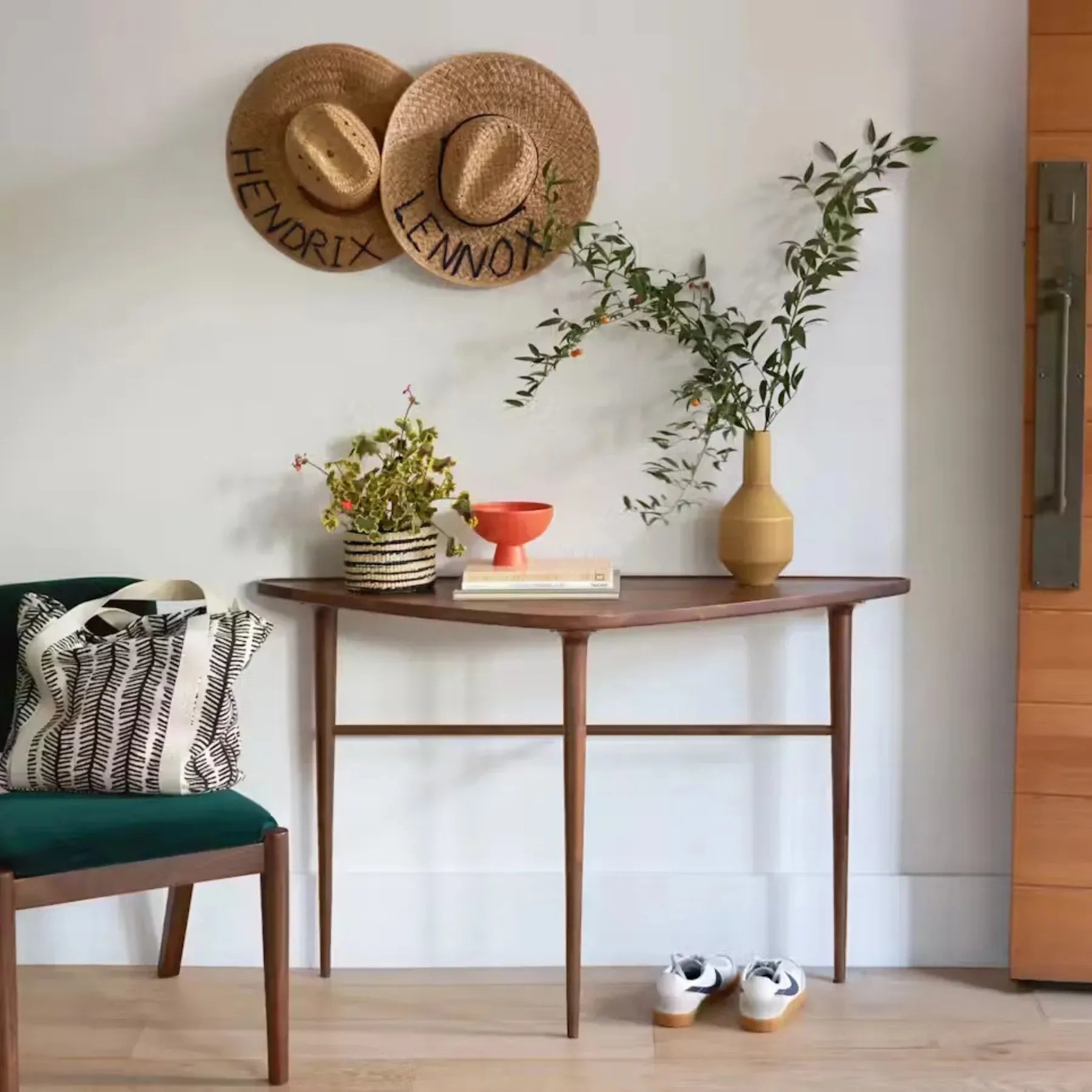 Vintage Console Table with slender legs and triangular top