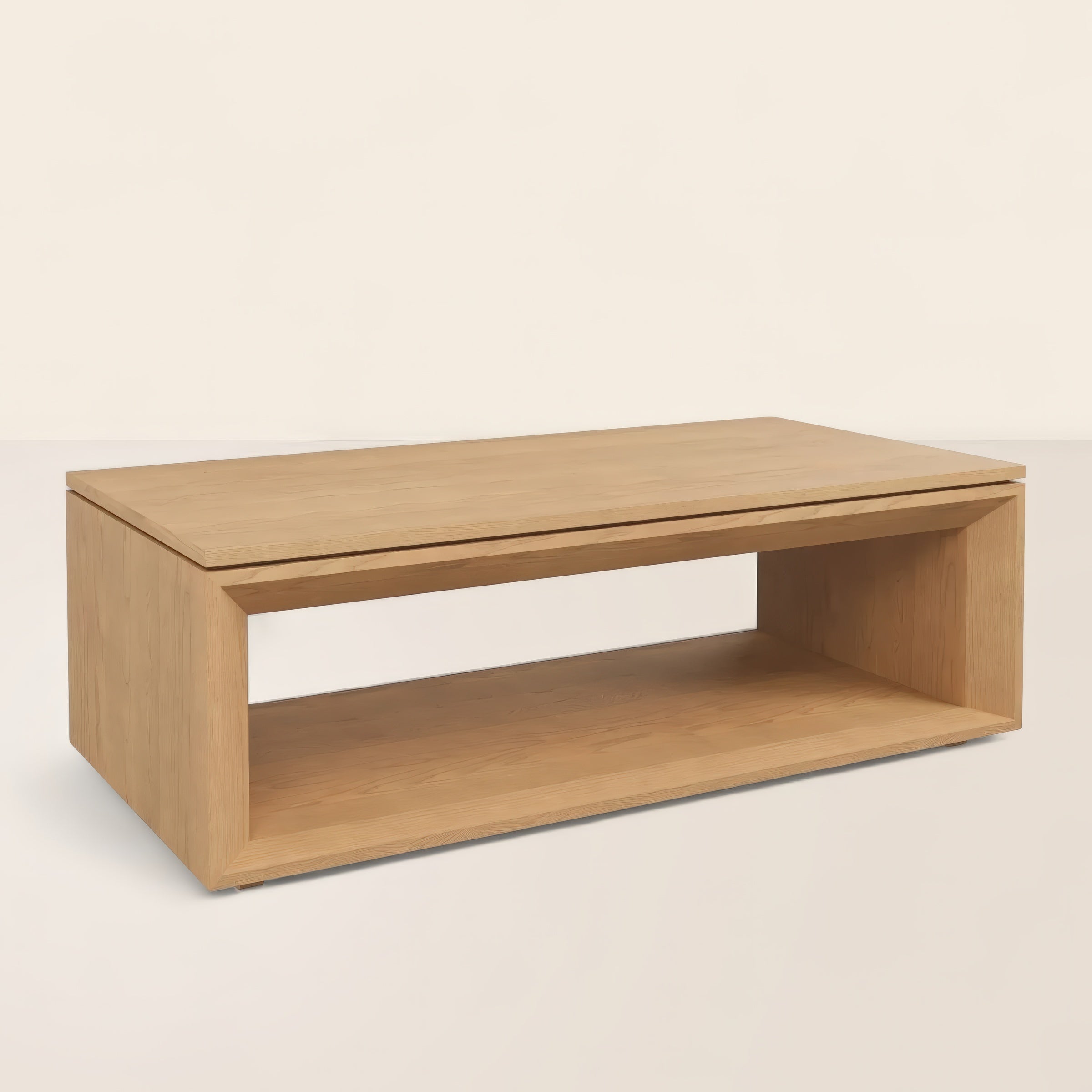 Wide Coffee Table Modern Aesthetic with Open Storage