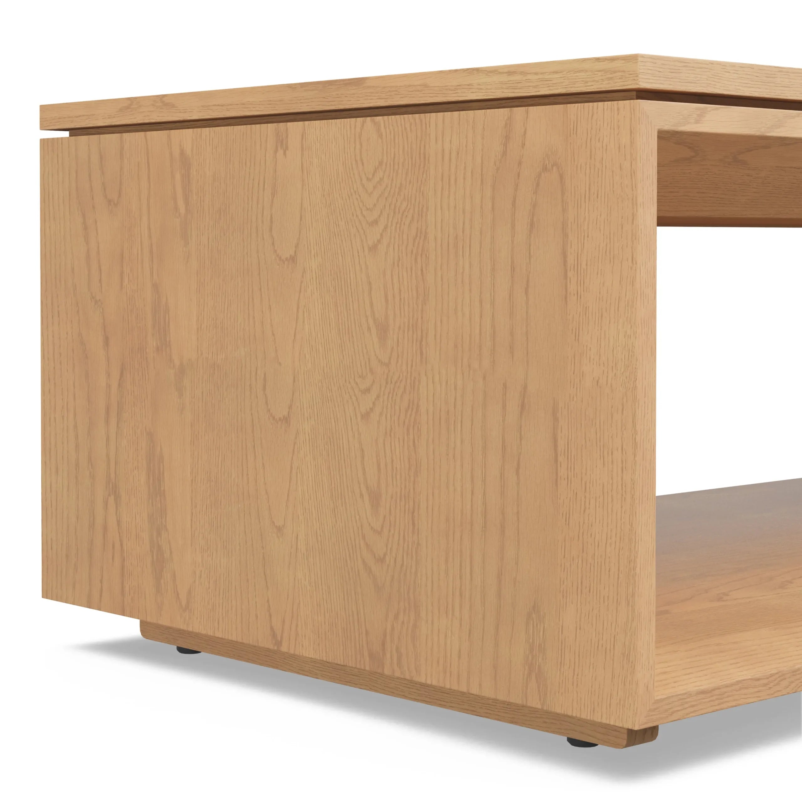 Wide Coffee Table with open storage shelf