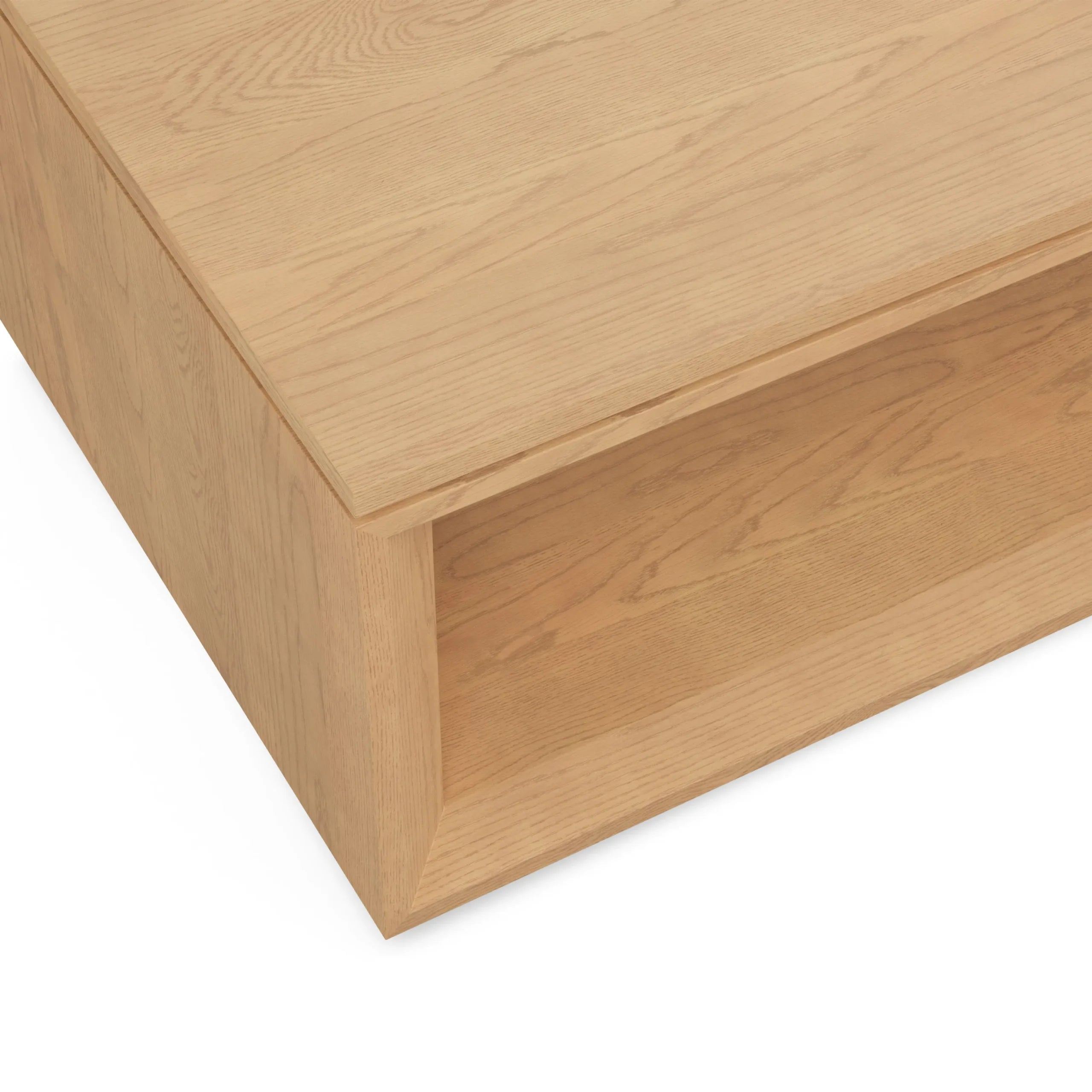 Wide Coffee Table with open storage shelf