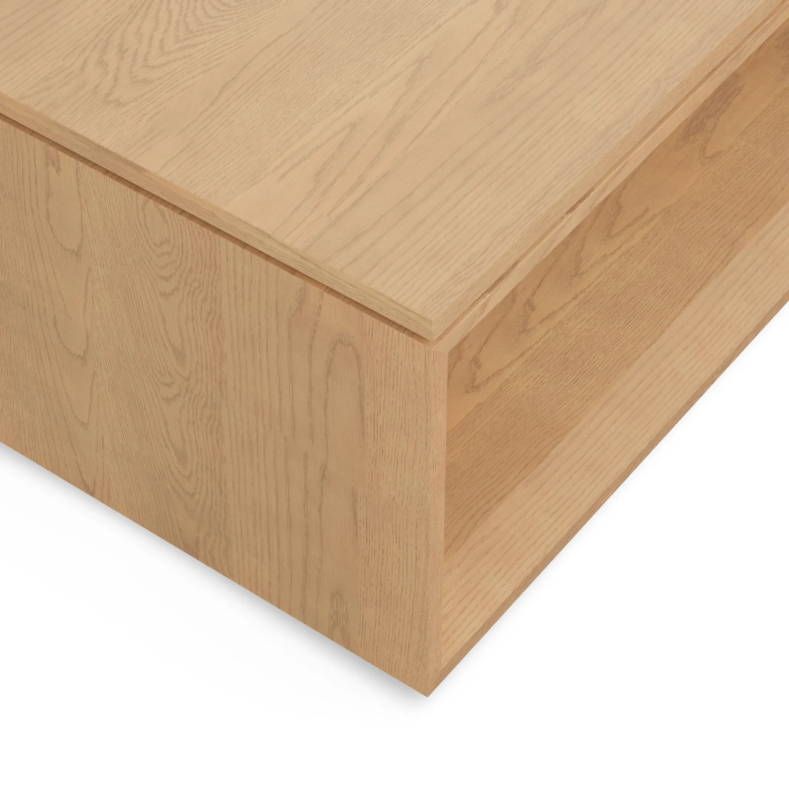 Wide Coffee Table with open storage shelf