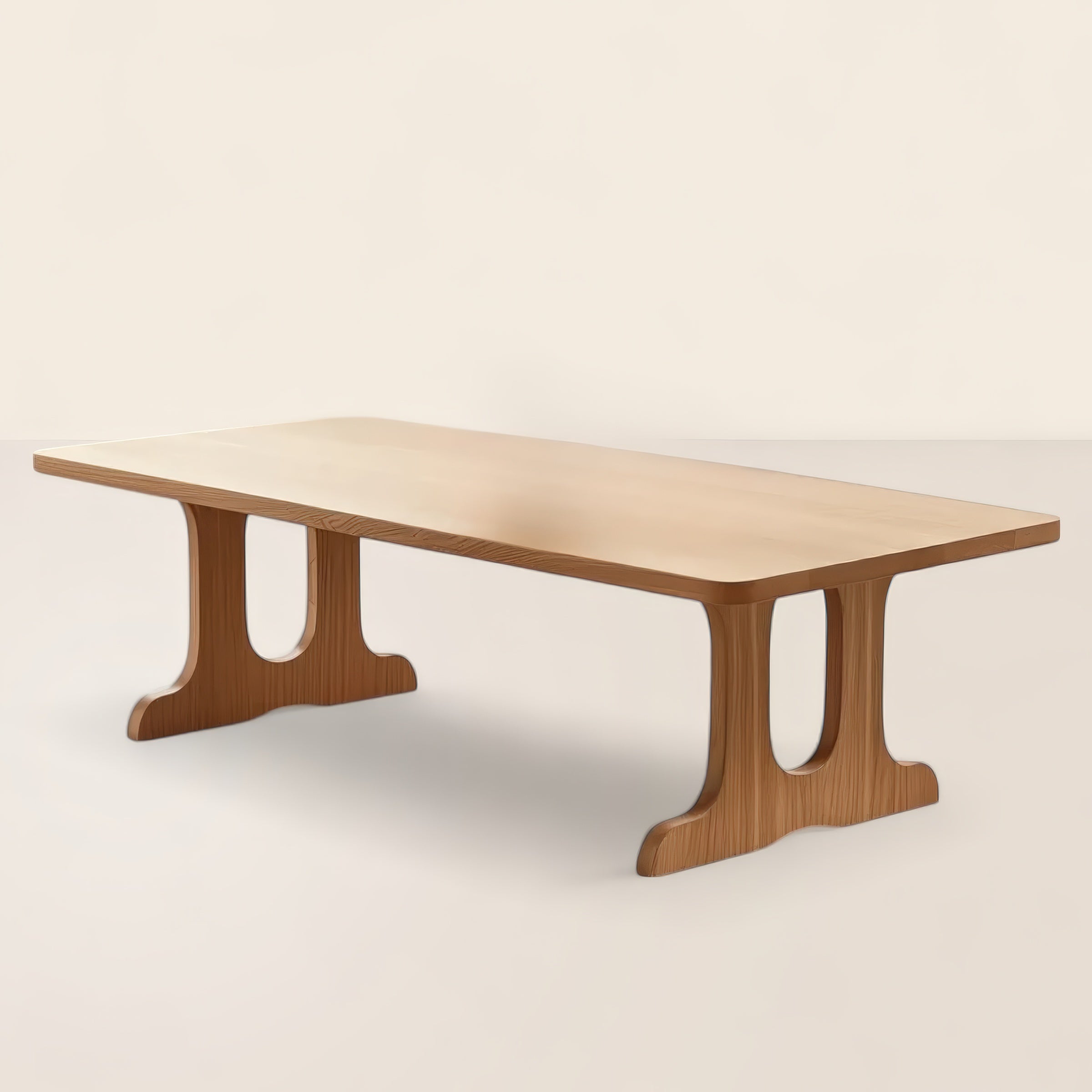 Natural Wood Coffee Table Elegant Minimalist Curves