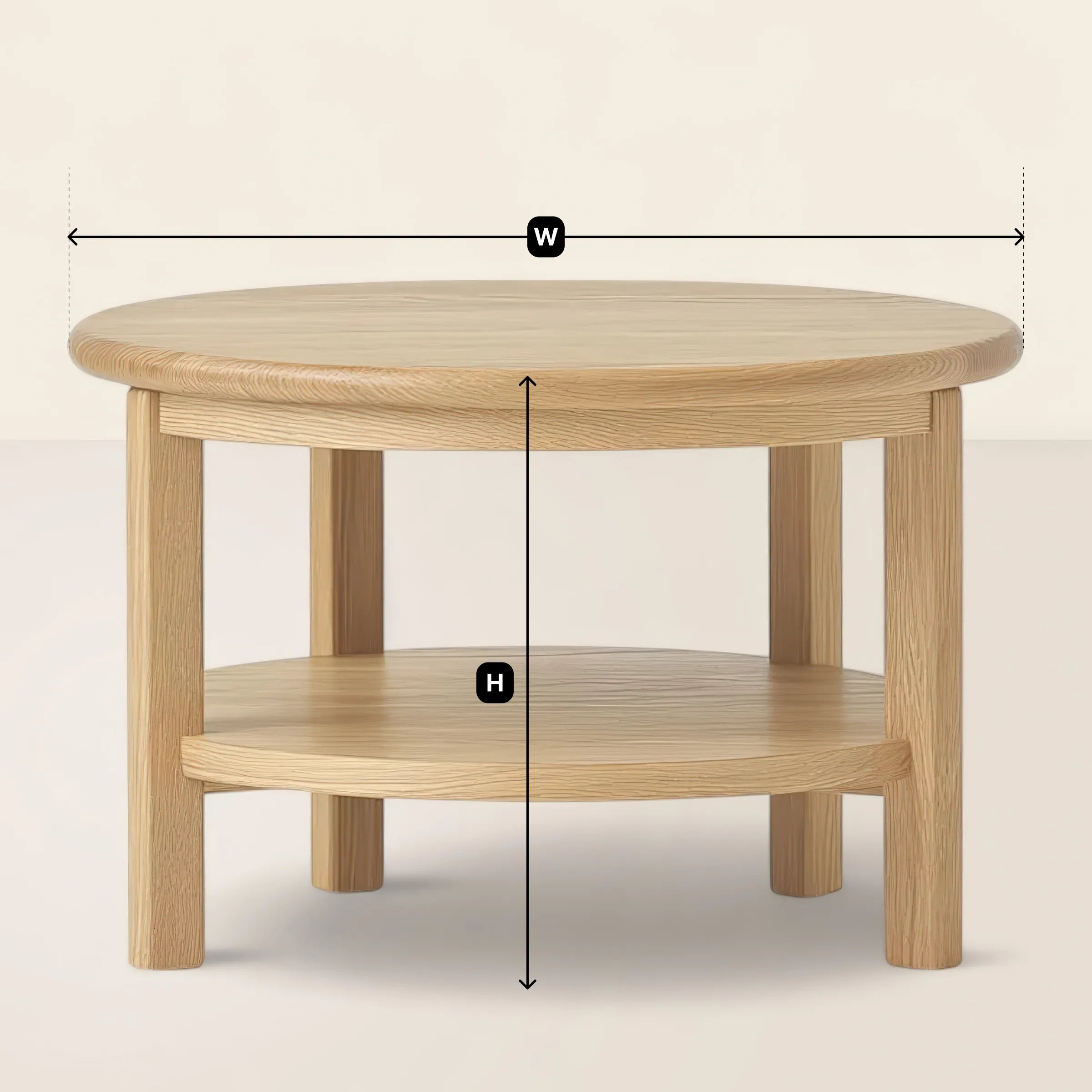 Round Side Table with Shelf for Compact Modern Spaces