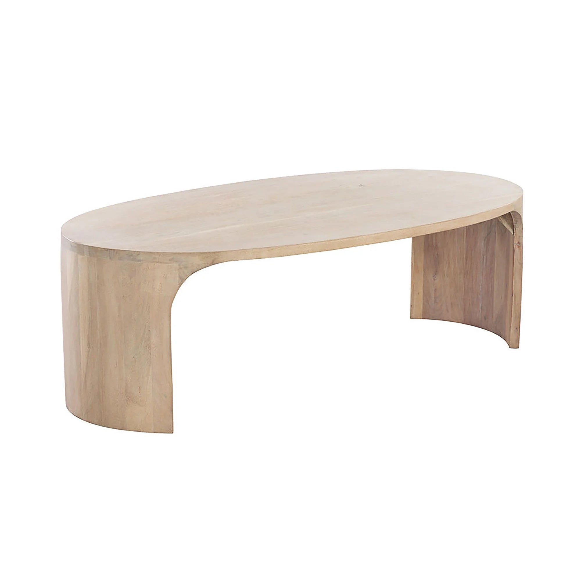 Oval Coffee Table Modern Curved Base Design