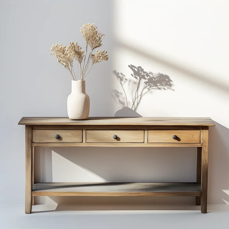 Wooden Console Table for Storage Display Home Decor