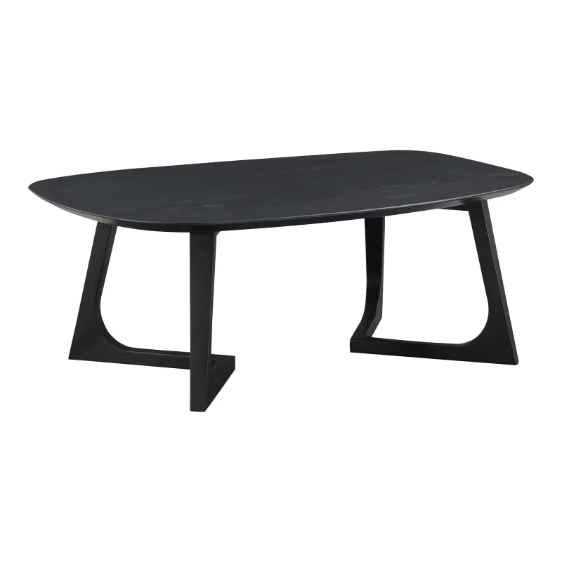 Black Coffee Table Oval Sculptural Design