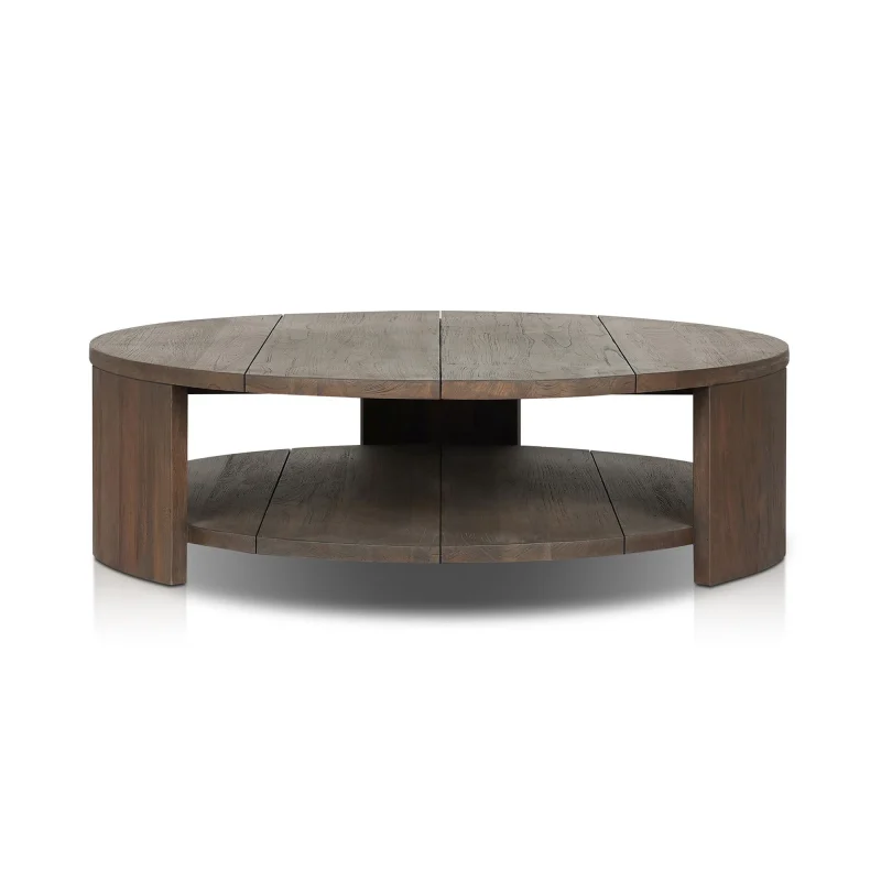 Round Coffee Table Two-Tier Modern Design