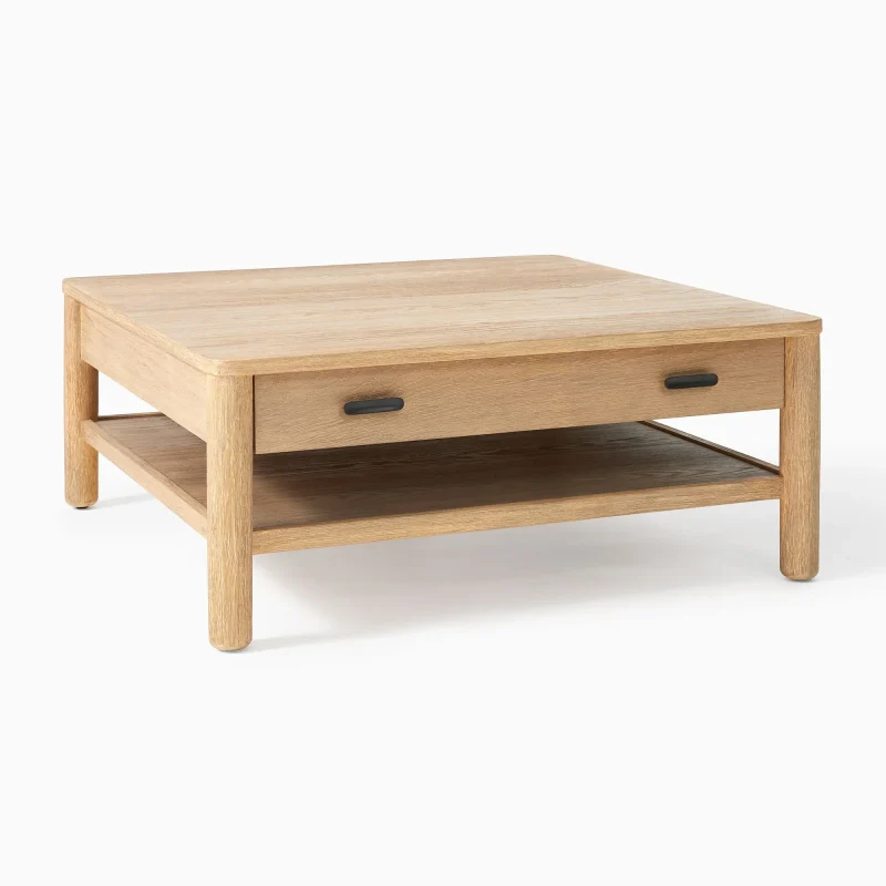 Square Coffee Table Modern Storage Accent Piece