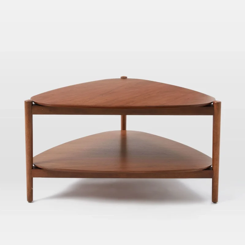 Retro Triangle Coffee Table Lower Shelf Design