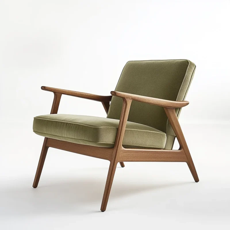 Handcrafted Wooden Chair Mid Century Modern Design