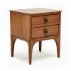 Modern nightstand featuring two drawers and sleek design for stylish bedroom organization.