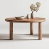 Natural Round Coffee Table with a wooden grain finish