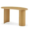 Modern Kidney Shaped Desk with a sculptural base and curved top perfect for contemporary workspaces