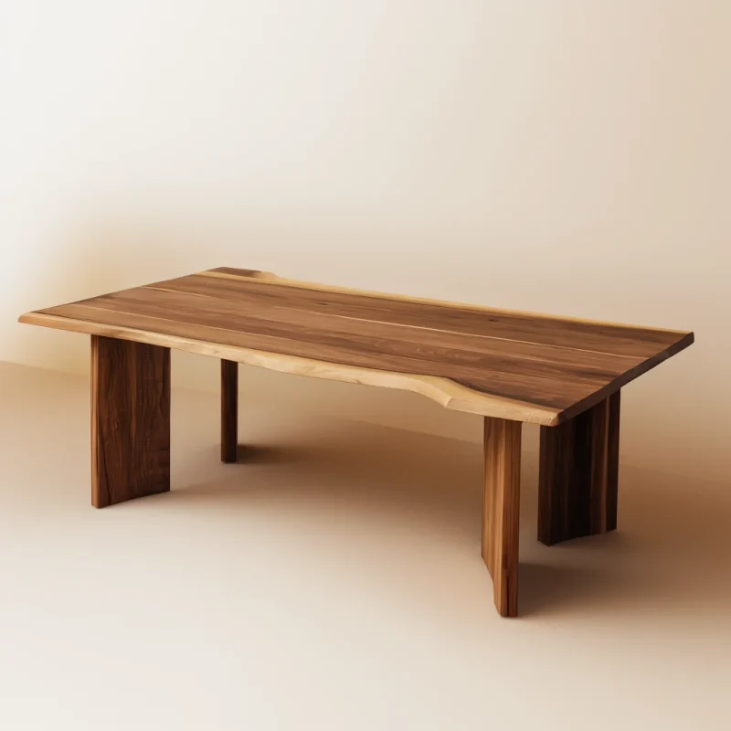 Living Table with curved silhouette in contemporary living space