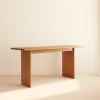 Minimalist Console Table with straight panel legs in a bright entryway